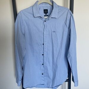 Armani Exchange Light Blue Slim Button Down Shirt